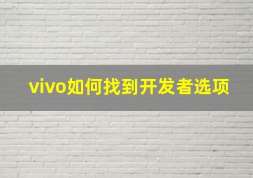 vivo如何找到开发者选项