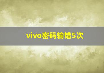 vivo密码输错5次