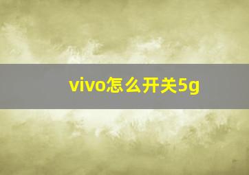 vivo怎么开关5g