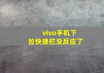 vivo手机下拉快捷栏没反应了