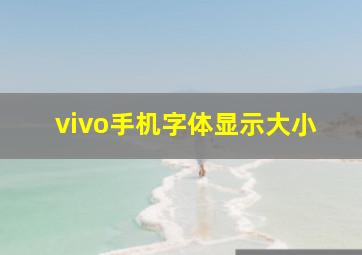 vivo手机字体显示大小