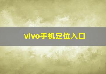 vivo手机定位入口