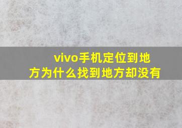 vivo手机定位到地方为什么找到地方却没有