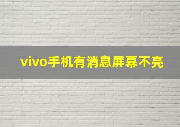 vivo手机有消息屏幕不亮