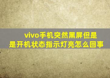 vivo手机突然黑屏但是是开机状态指示灯亮怎么回事