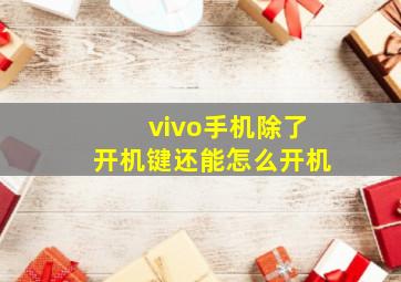 vivo手机除了开机键还能怎么开机