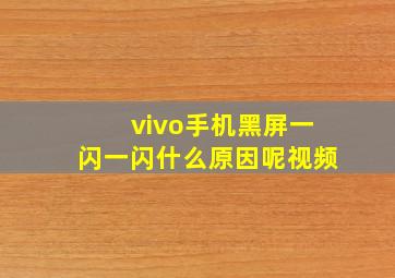 vivo手机黑屏一闪一闪什么原因呢视频