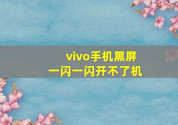 vivo手机黑屏一闪一闪开不了机