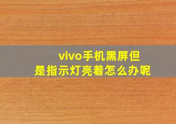 vivo手机黑屏但是指示灯亮着怎么办呢