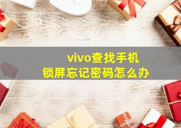 vivo查找手机锁屏忘记密码怎么办