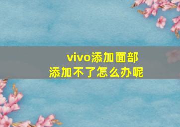 vivo添加面部添加不了怎么办呢