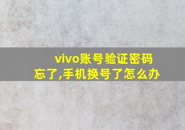 vivo账号验证密码忘了,手机换号了怎么办