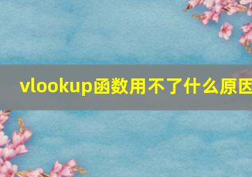 vlookup函数用不了什么原因