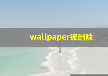 wallpaper被删除