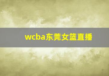 wcba东莞女篮直播