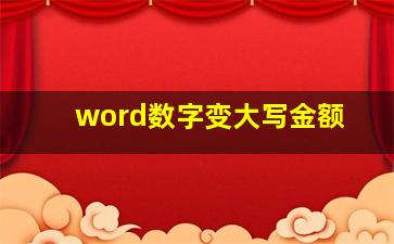 word数字变大写金额