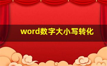 word数字大小写转化