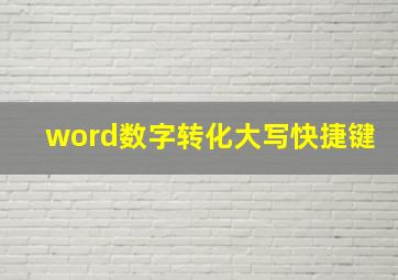 word数字转化大写快捷键