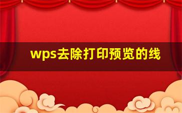 wps去除打印预览的线