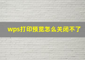 wps打印预览怎么关闭不了