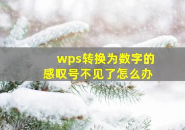 wps转换为数字的感叹号不见了怎么办