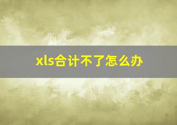 xls合计不了怎么办