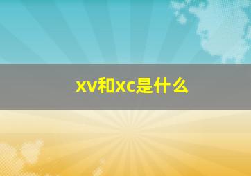 xv和xc是什么