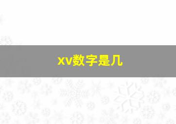 xv数字是几