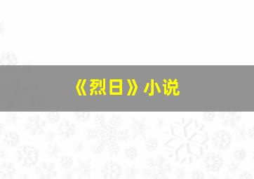 《烈日》小说