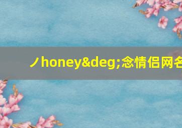 ノhoney°念情侣网名