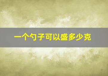 一个勺子可以盛多少克