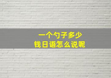 一个勺子多少钱日语怎么说呢