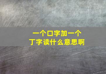 一个口字加一个丁字读什么意思啊