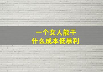 一个女人能干什么成本低暴利