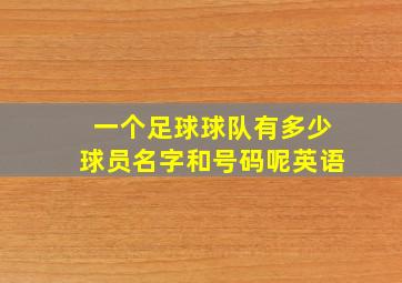 一个足球球队有多少球员名字和号码呢英语