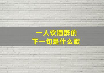 一人饮酒醉的下一句是什么歌