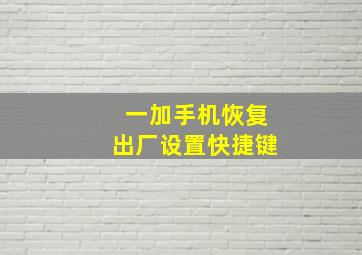 一加手机恢复出厂设置快捷键