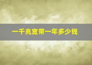 一千兆宽带一年多少钱