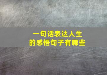 一句话表达人生的感悟句子有哪些