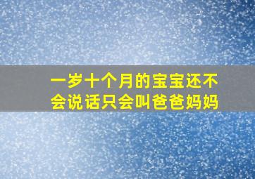 一岁十个月的宝宝还不会说话只会叫爸爸妈妈