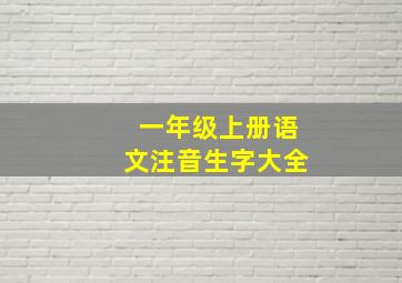 一年级上册语文注音生字大全