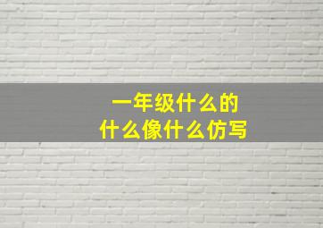 一年级什么的什么像什么仿写