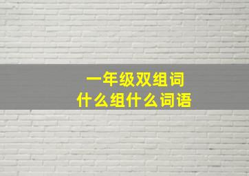 一年级双组词什么组什么词语