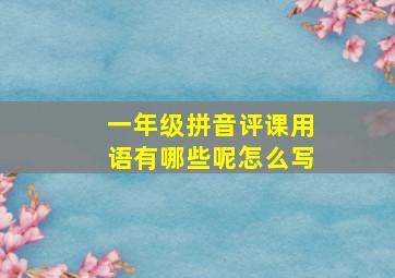 一年级拼音评课用语有哪些呢怎么写