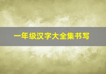 一年级汉字大全集书写