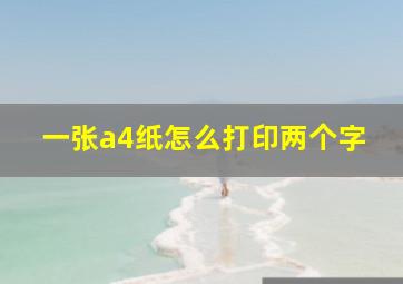 一张a4纸怎么打印两个字