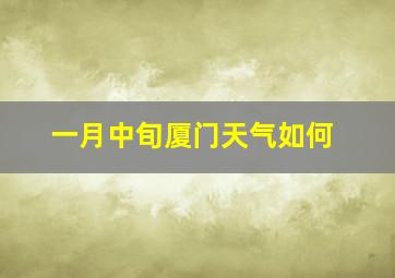 一月中旬厦门天气如何