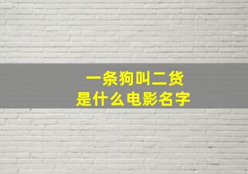 一条狗叫二货是什么电影名字