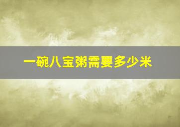 一碗八宝粥需要多少米