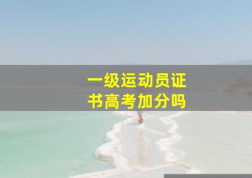 一级运动员证书高考加分吗